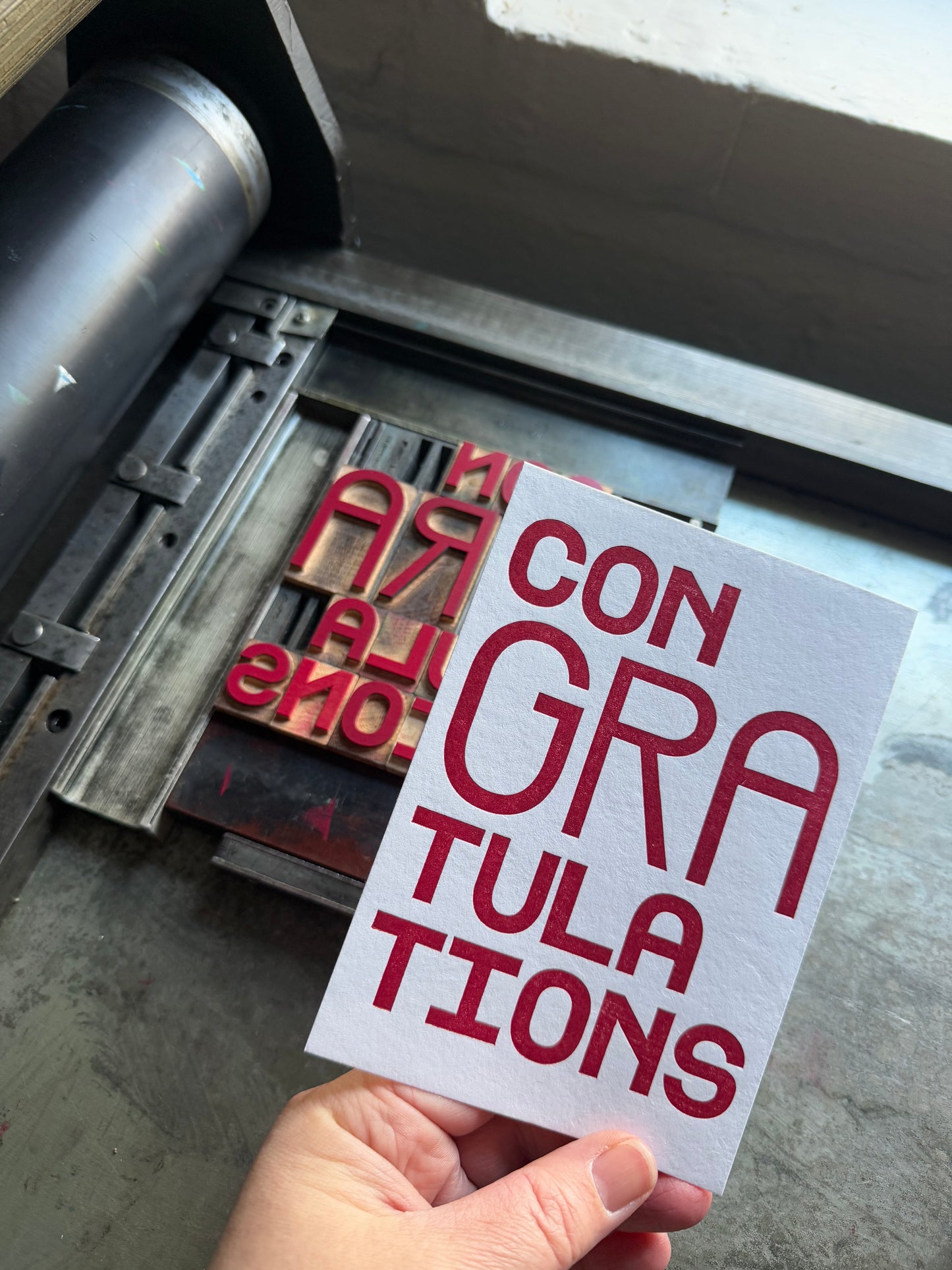 Congratulations - letterpress printed greeting card