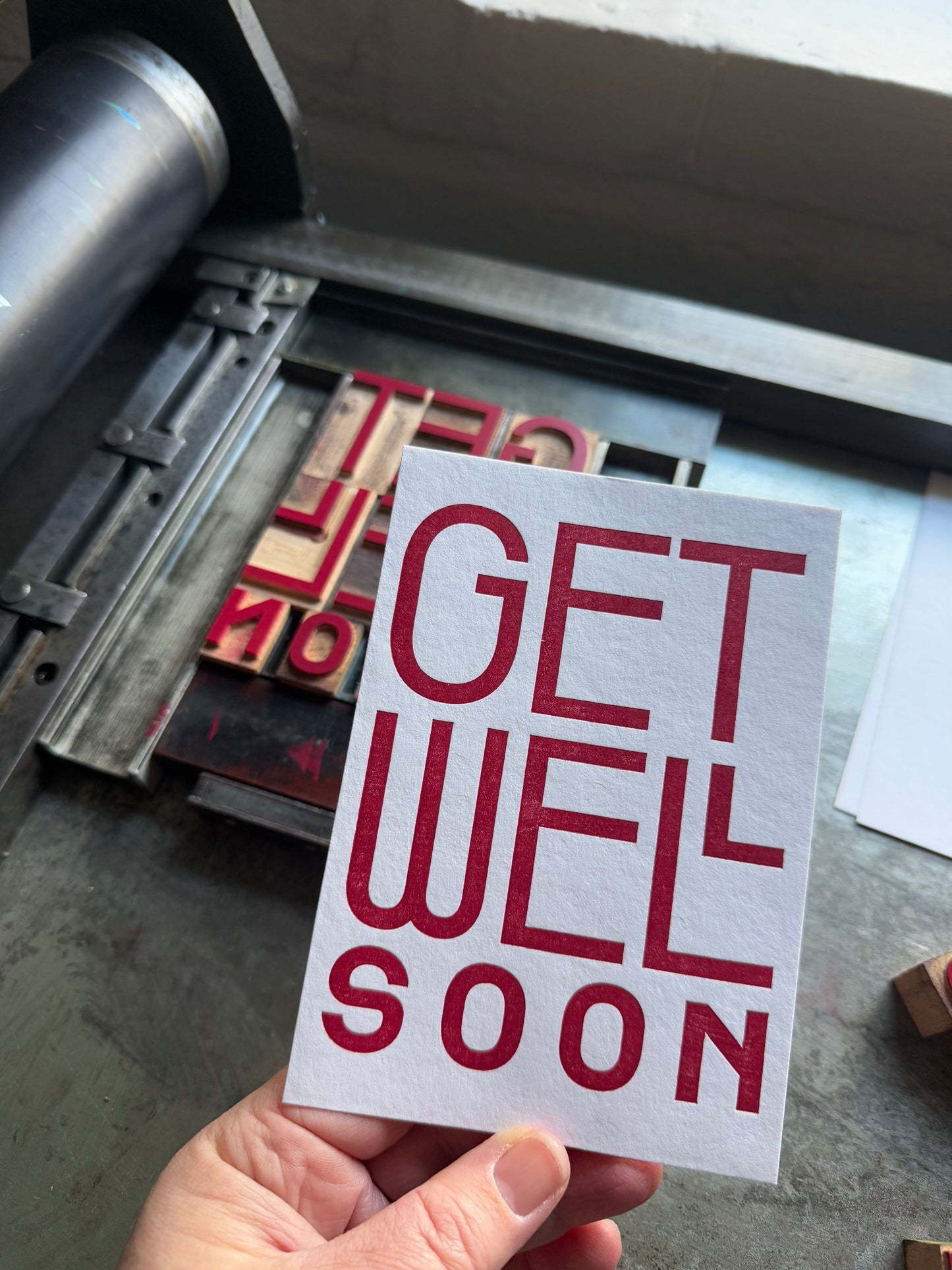 Get Well Soon - letterpress printed greeting card