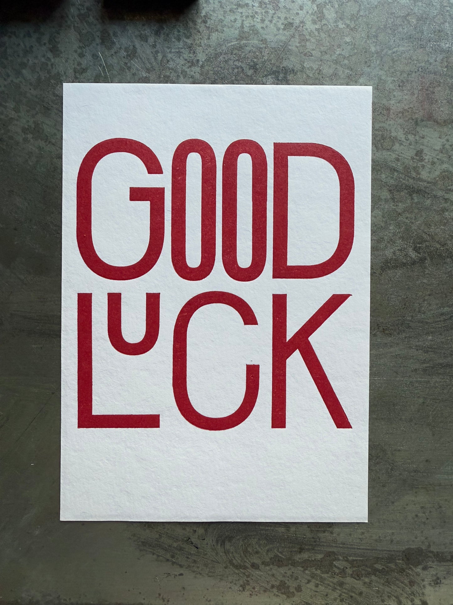 Good Luck - letterpress printed greeting card