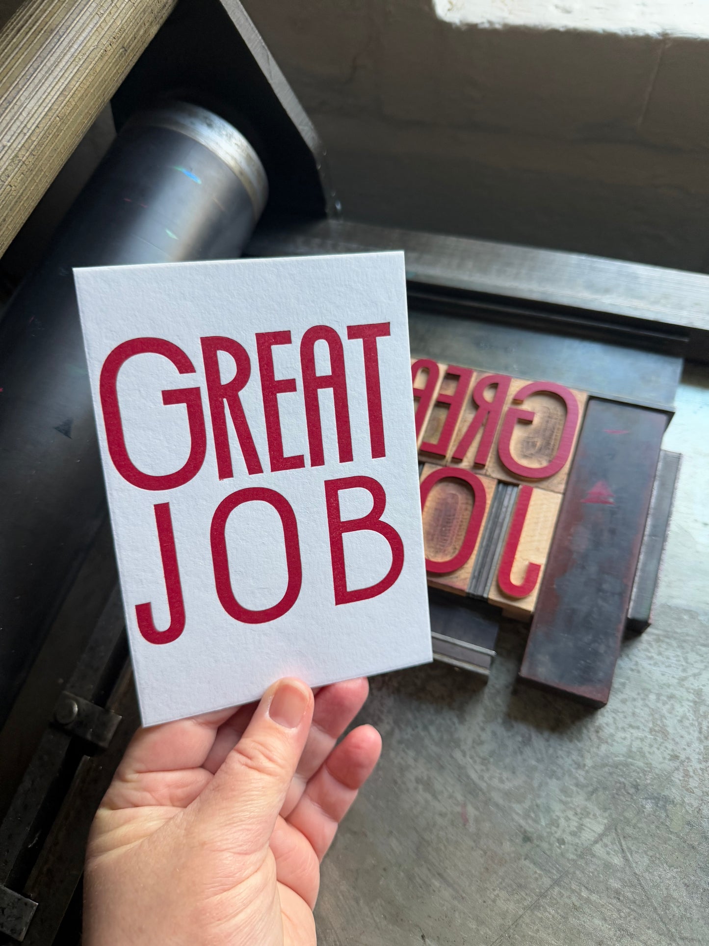 Great Job - letterpress printed greeting card