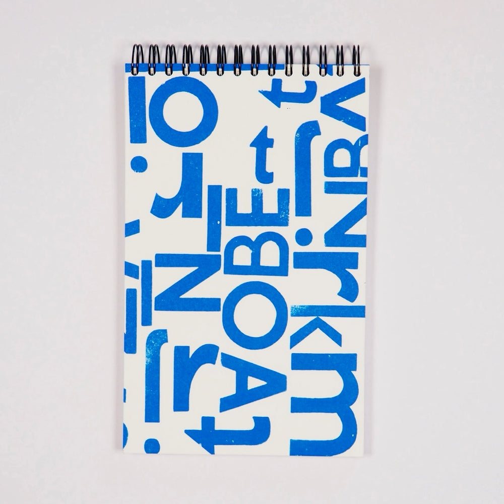 Hand-Printed Spiral Notebook with Wood Type Cover