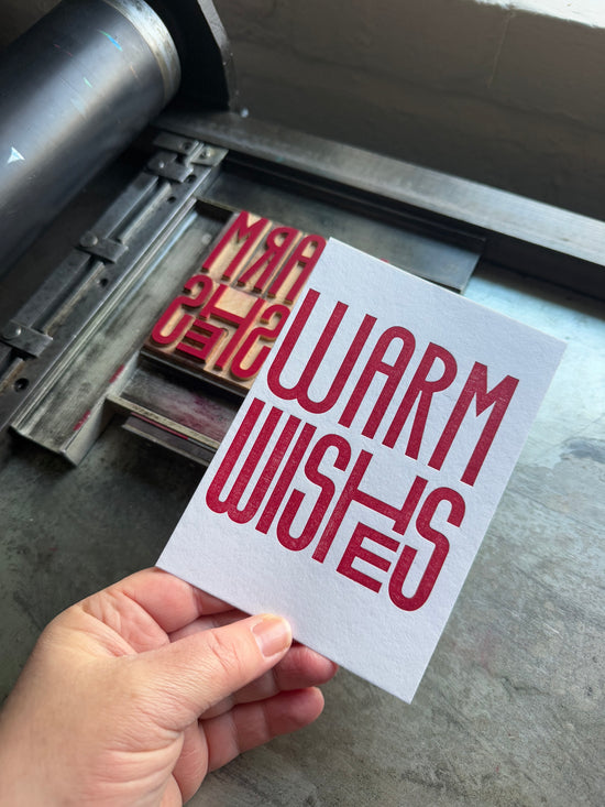 Warm Wishes - letterpress printed greeting card